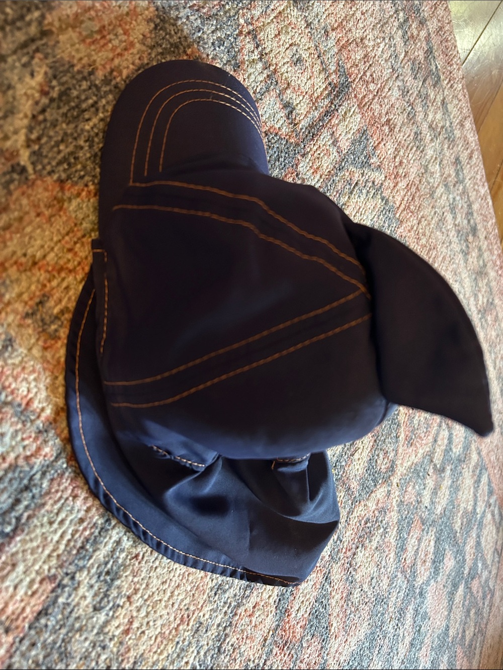 TOddler 
Navy Blue Cap with Contrast Stitching, shark fin on top